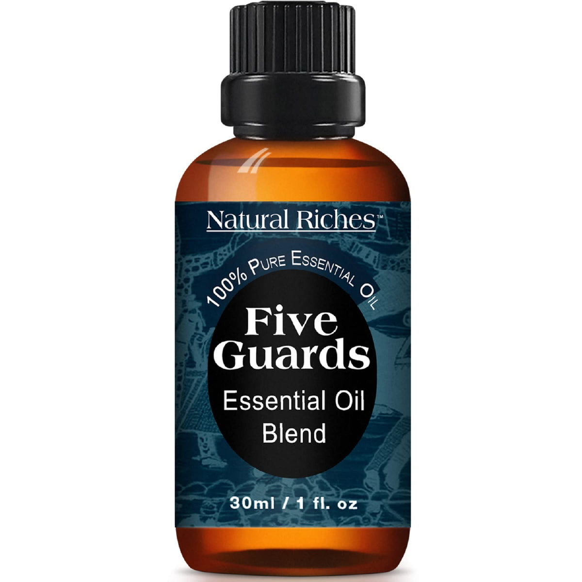 Natural Riches Five Guards bottle diffusing to freshen indoor air.