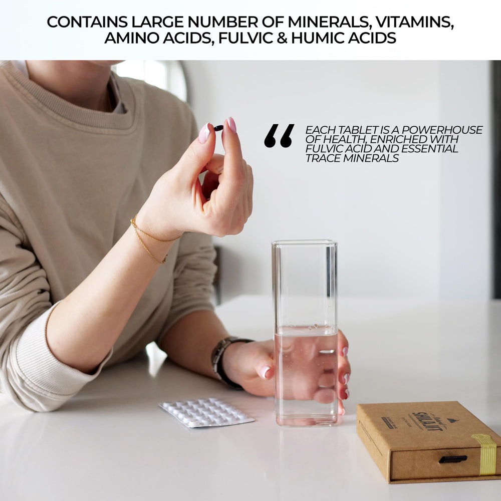 Natural Shilajit tablets cognitive focus scene for clarity.