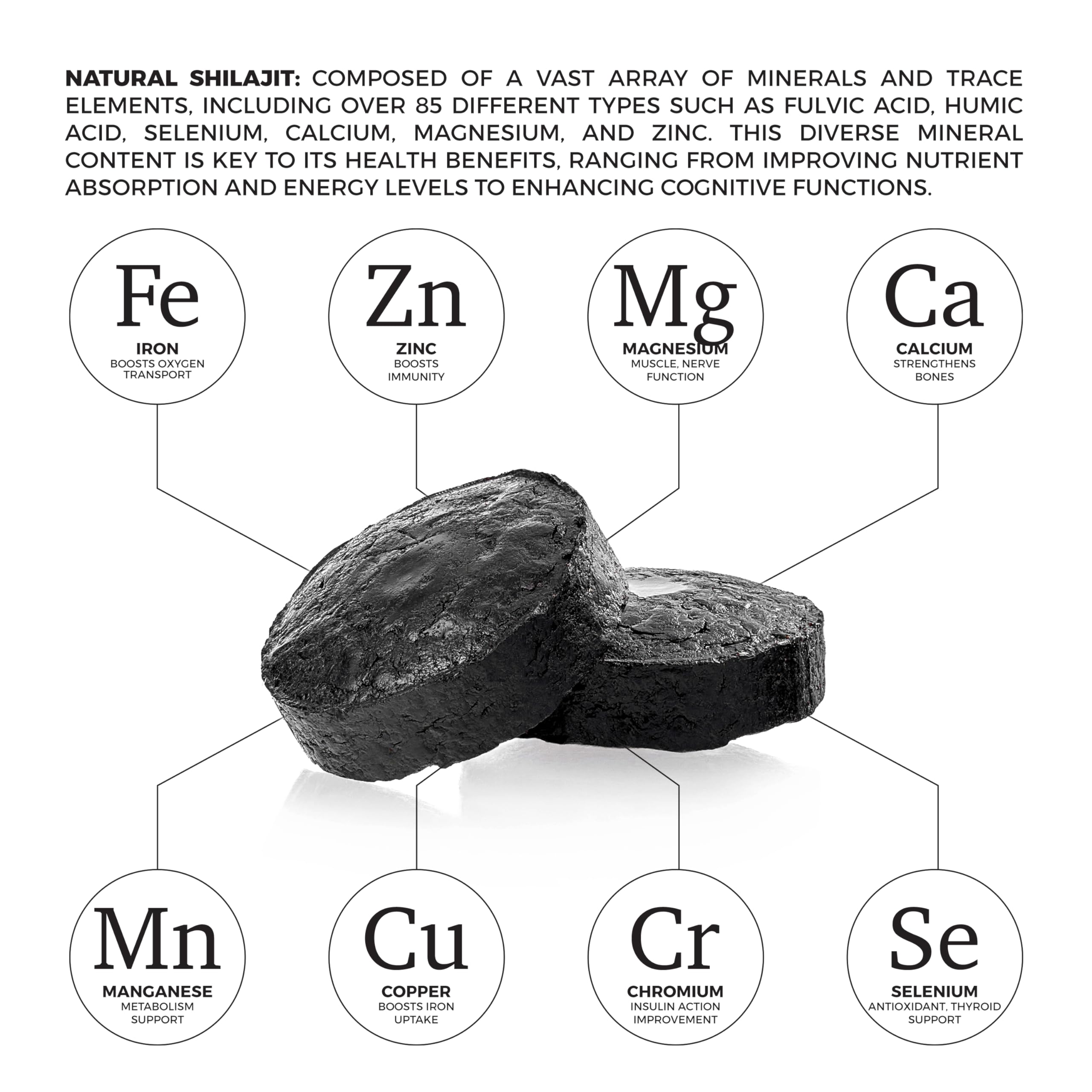 Natural Shilajit tablets energy-friendly design for active days.