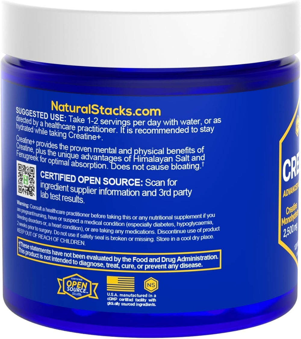 Natural Stacks Creatine Monohydrate supports an active lifestyle and endurance.