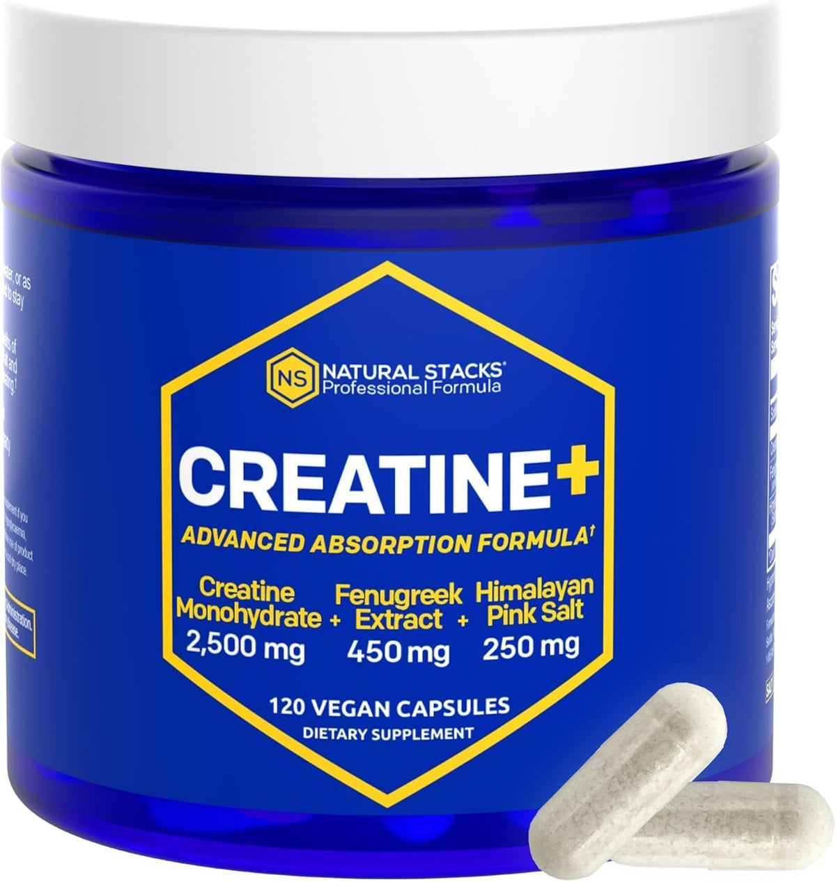 Natural Stacks Creatine Monohydrate bottle offers reliable training support and focus.