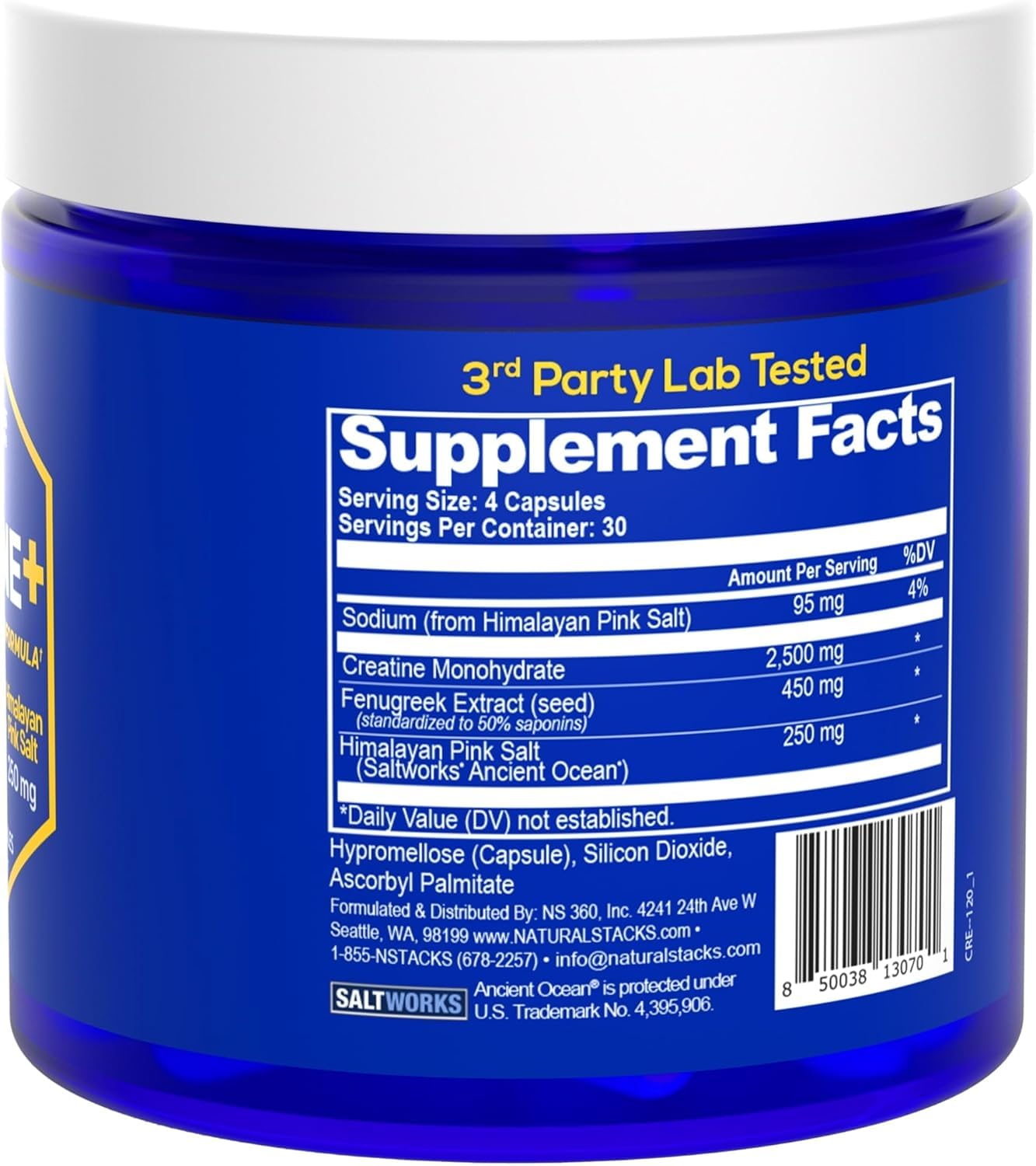 Kitchen-ready, Natural Stacks Creatine Monohydrate supports daily energy.