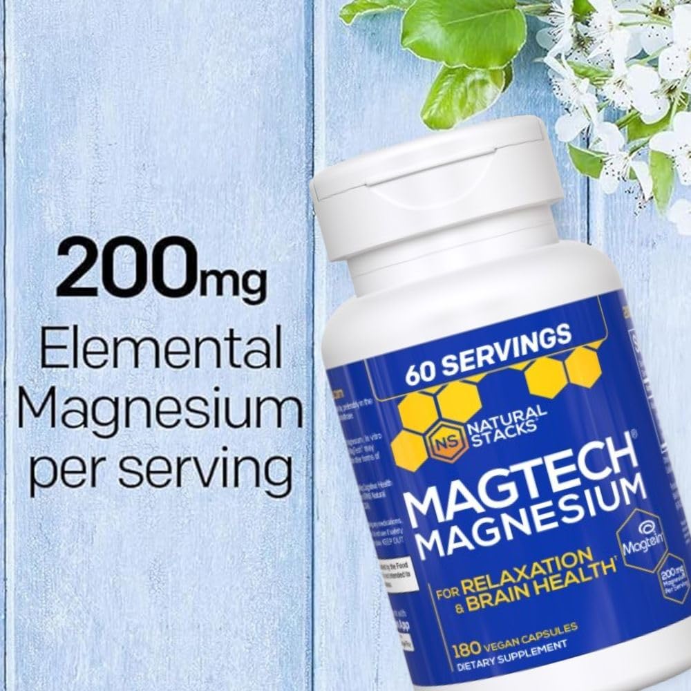 Natural Stacks MagTech Magtein brain science image suggesting cognitive support potential.