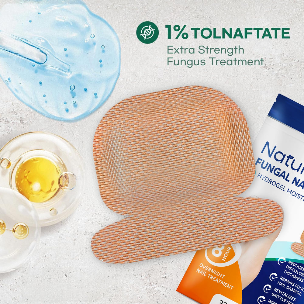 Natural Vine Fungal Nail Patches closeup highlighting 1% Tolnaftate ingredient