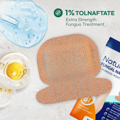 Natural Vine Fungal Nail Patches closeup highlighting 1% Tolnaftate ingredient