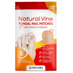 Natural Vine Fungal Nail Patches pack front for easy at home toenail care.