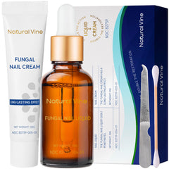 Natural Vine toenail fungus liquid bottle for at-home treatment.