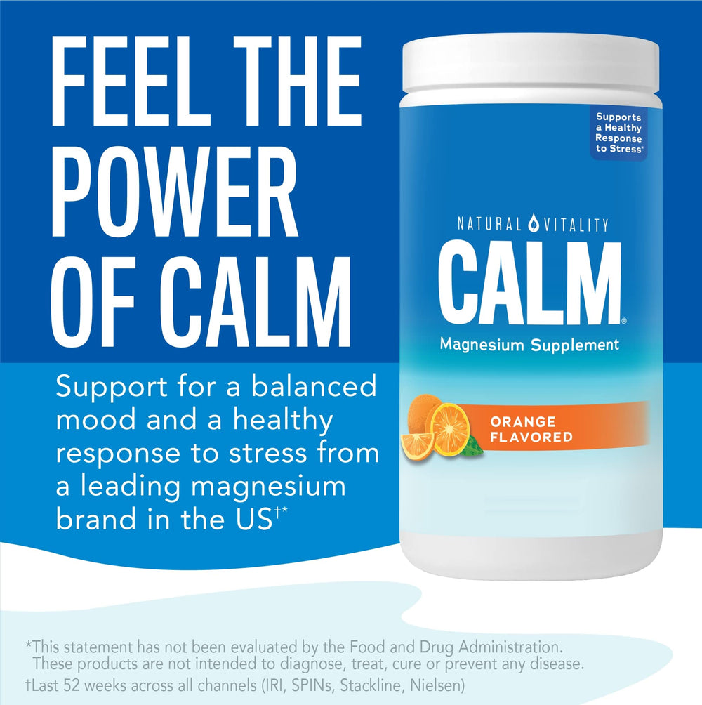 Natural Vitality CALM dissolving in water forms magnesium citrate solution.