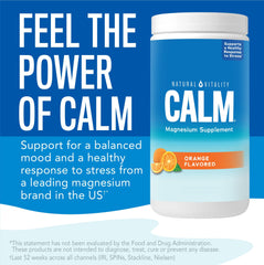 Natural Vitality CALM dissolving in water forms magnesium citrate solution.
