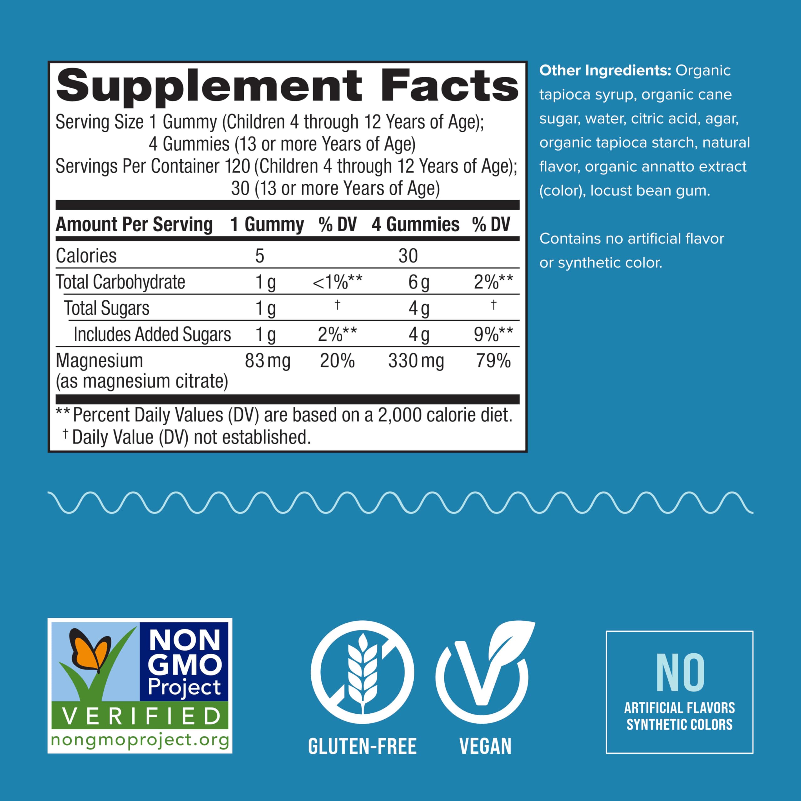Natural Vitality CALM Kids gummies closeup, highlighting sweet citrus flavor and easy chew.