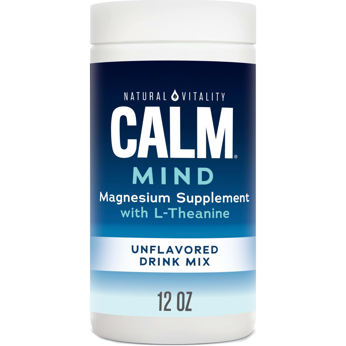 Natural Vitality CALM Mind bottle being poured for a relaxing drink moment