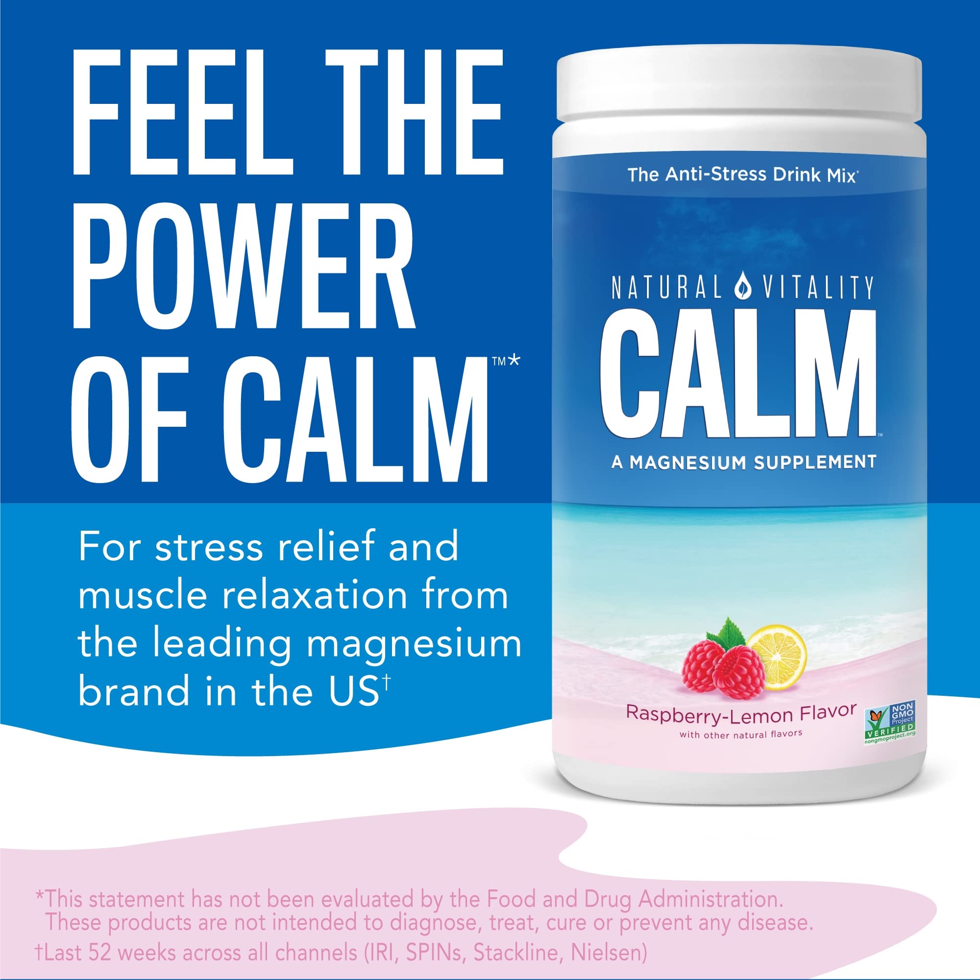 Natural Vitality CALM mix dissolving in water to create a refreshing magnesium drink.