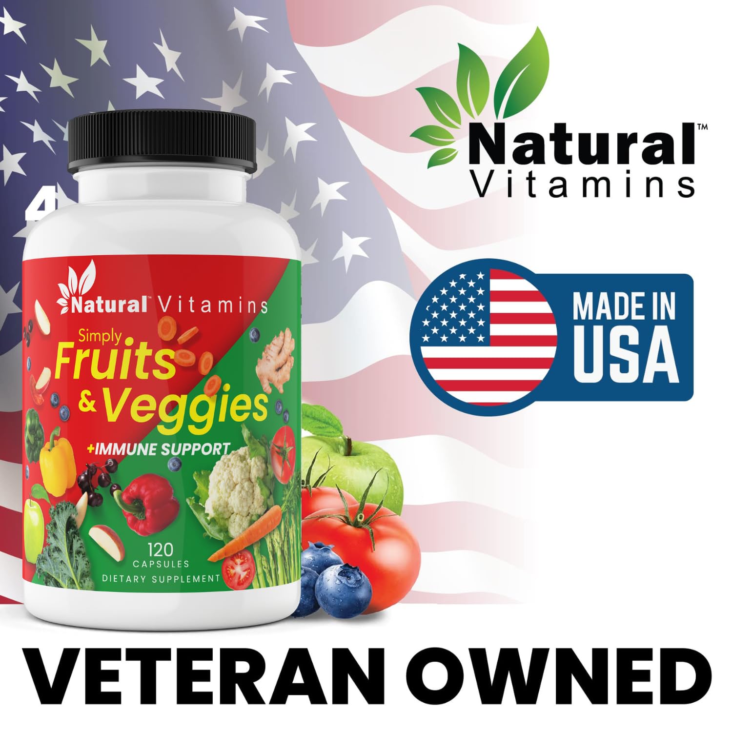 Natural Vitamins Fruits & Veggies capsule bundle supports balanced nutrition consistently.