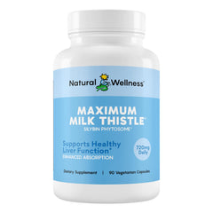 Natural Wellness Maximum Milk Thistle bottle with capsules for daily liver support