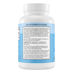 Natural Wellness Maximum Milk Thistle label close-up showing product name and phytosome tech