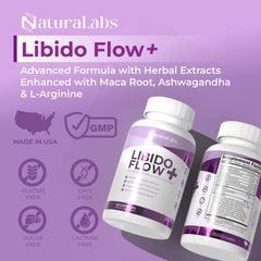 Naturalabs Female Libido Booster bottle side view with label and quality cues.