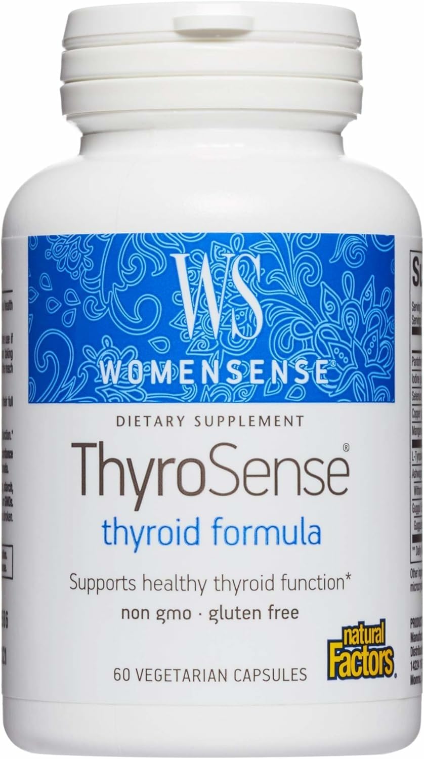 Natural Factors ThyroSense bottle front promotes thyroid support for daily energy