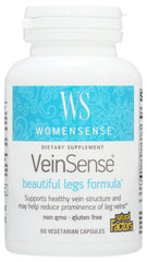 Natural Factors VeinSense bottle with capsules for healthier leg veins.