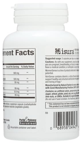 VeinSense capsules close-up highlighting vegan, non-GMO formula for leg vein support.