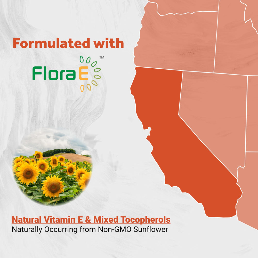 Sunflower-origin extraction visual communicates clean, plant-based source.