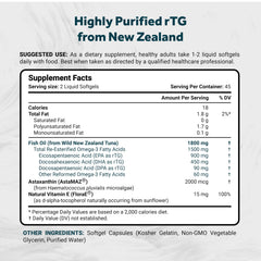 Naturalis Ultimate Omega-3 label close-up with MSC and IFOS credentials and 1800mg per serving