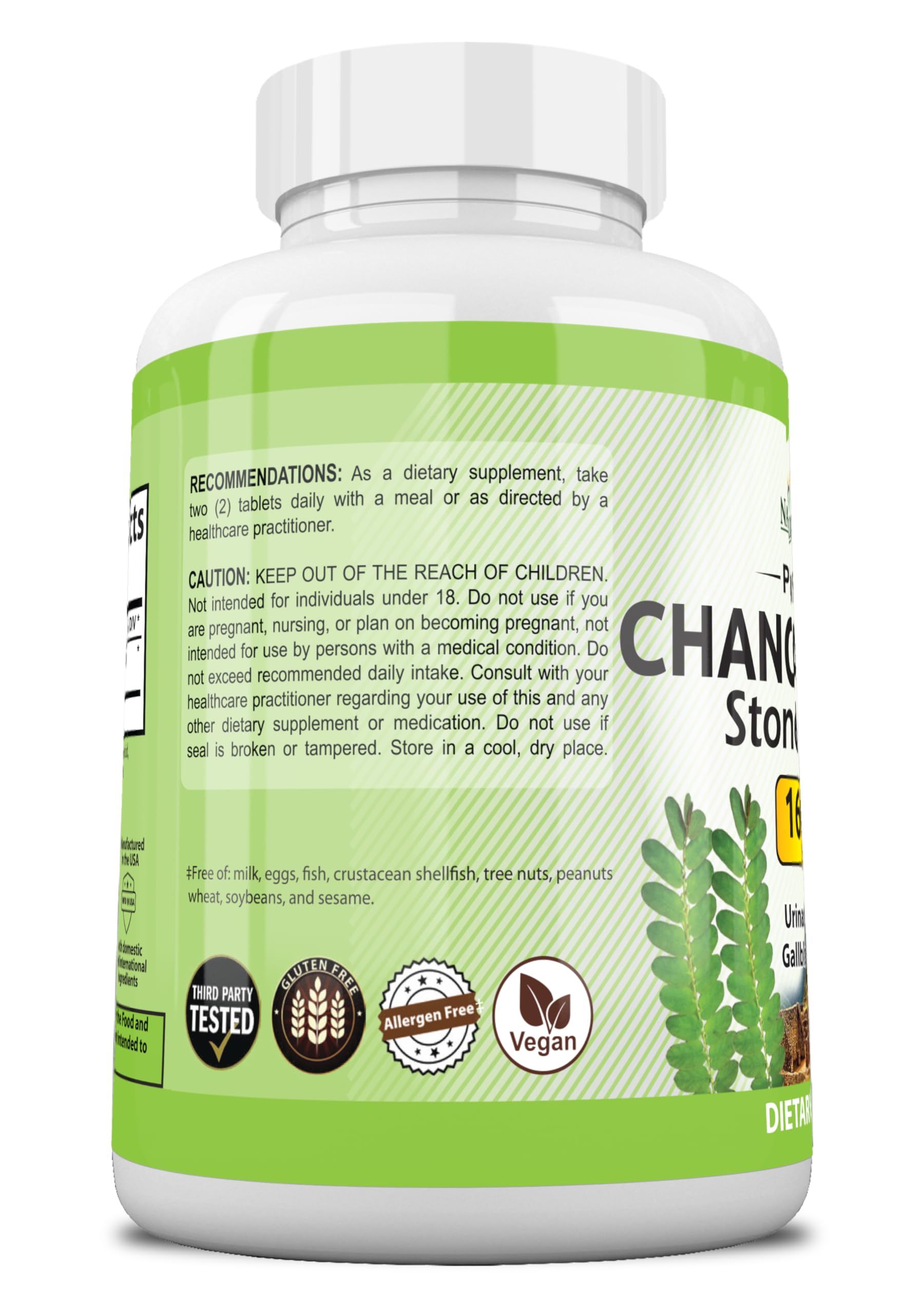 NaturalisimoLife Chanca Piedra vegan, gluten-free formula with GMP labeling.