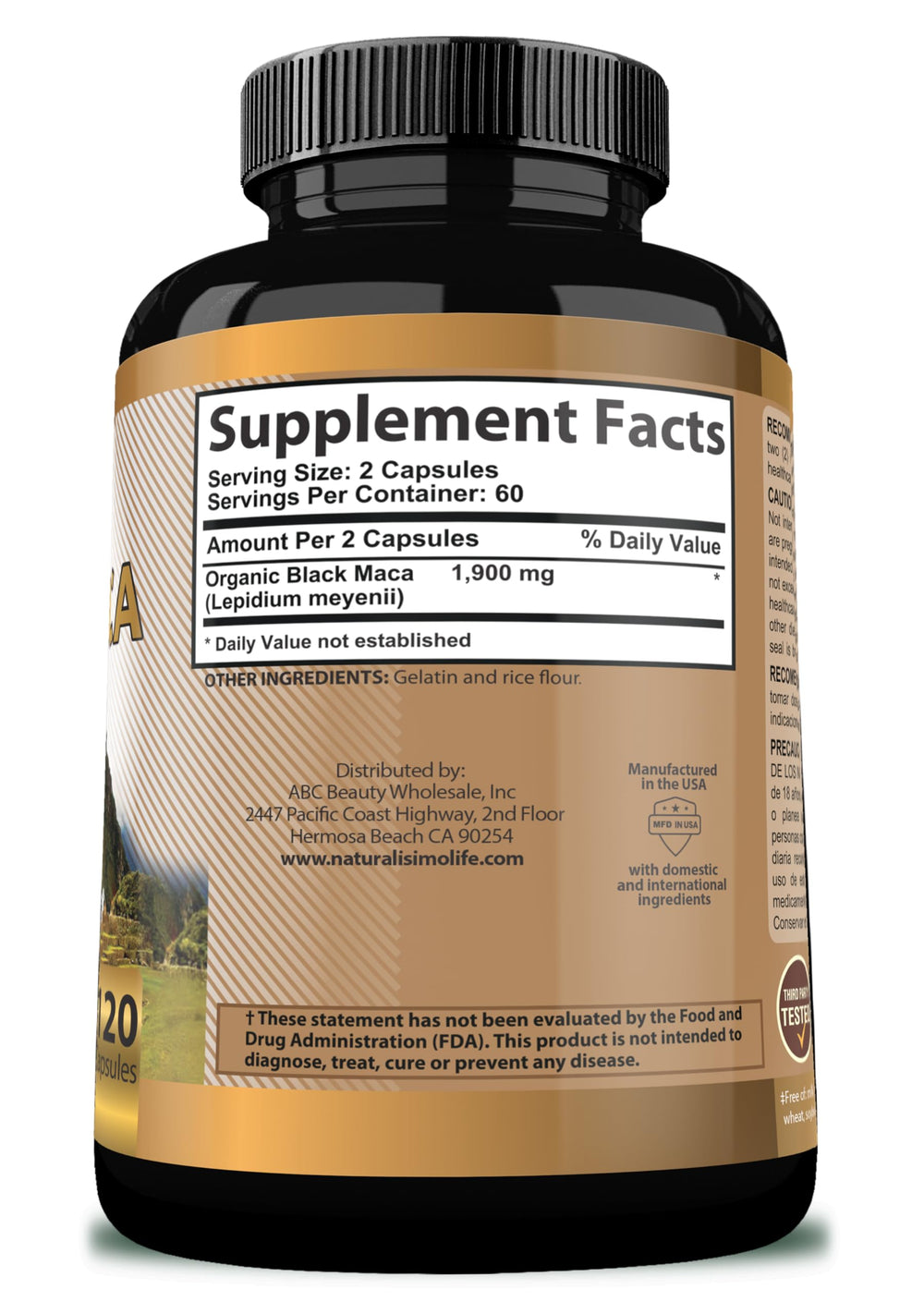 NaturalisimoLife bottle with 120 capsules for convenient daily use.