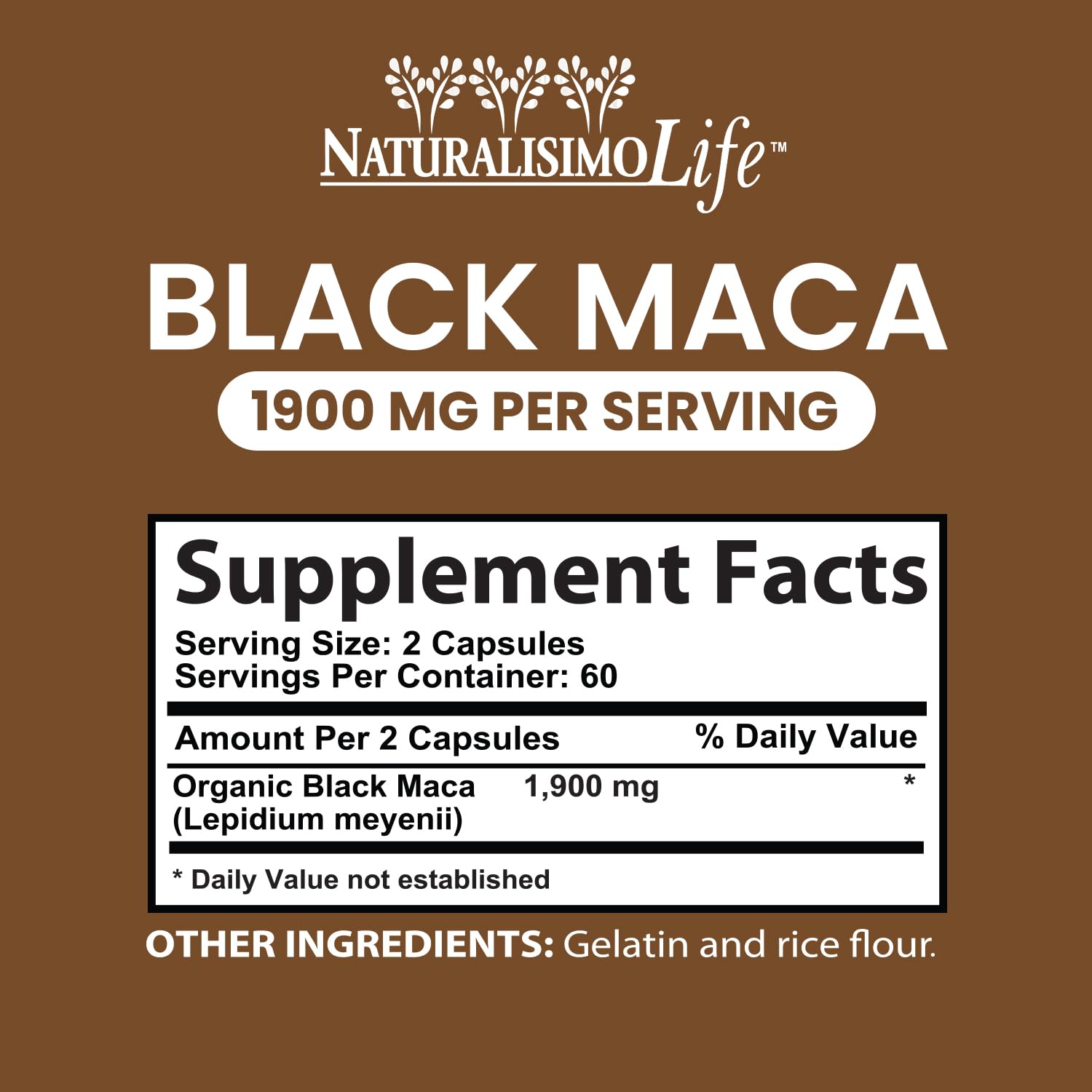 NaturalisimoLife Black Maca root from Peru highlights authentic potency.