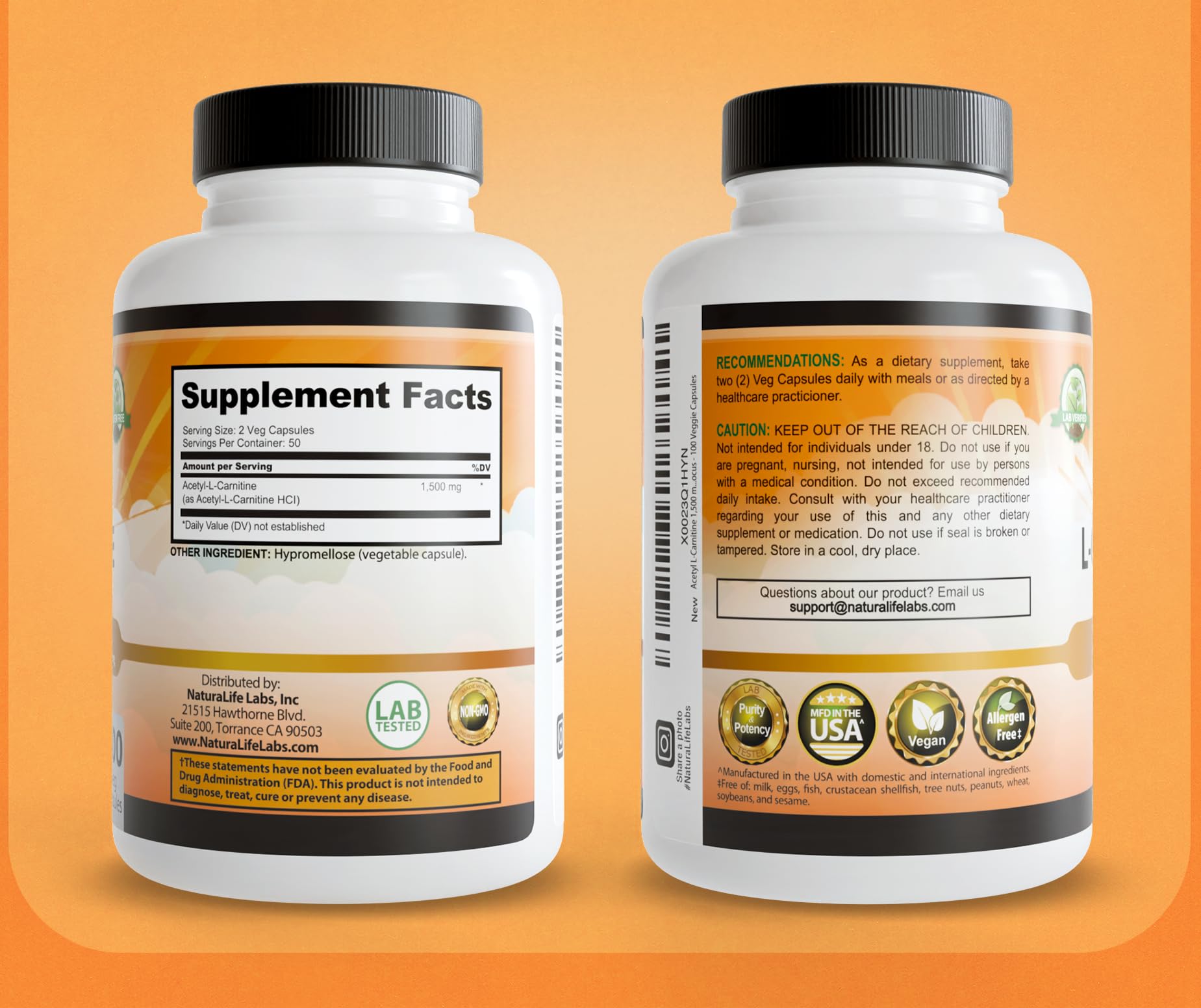 NaturaLife Alcar bottle beside healthy snack for active lifestyle use