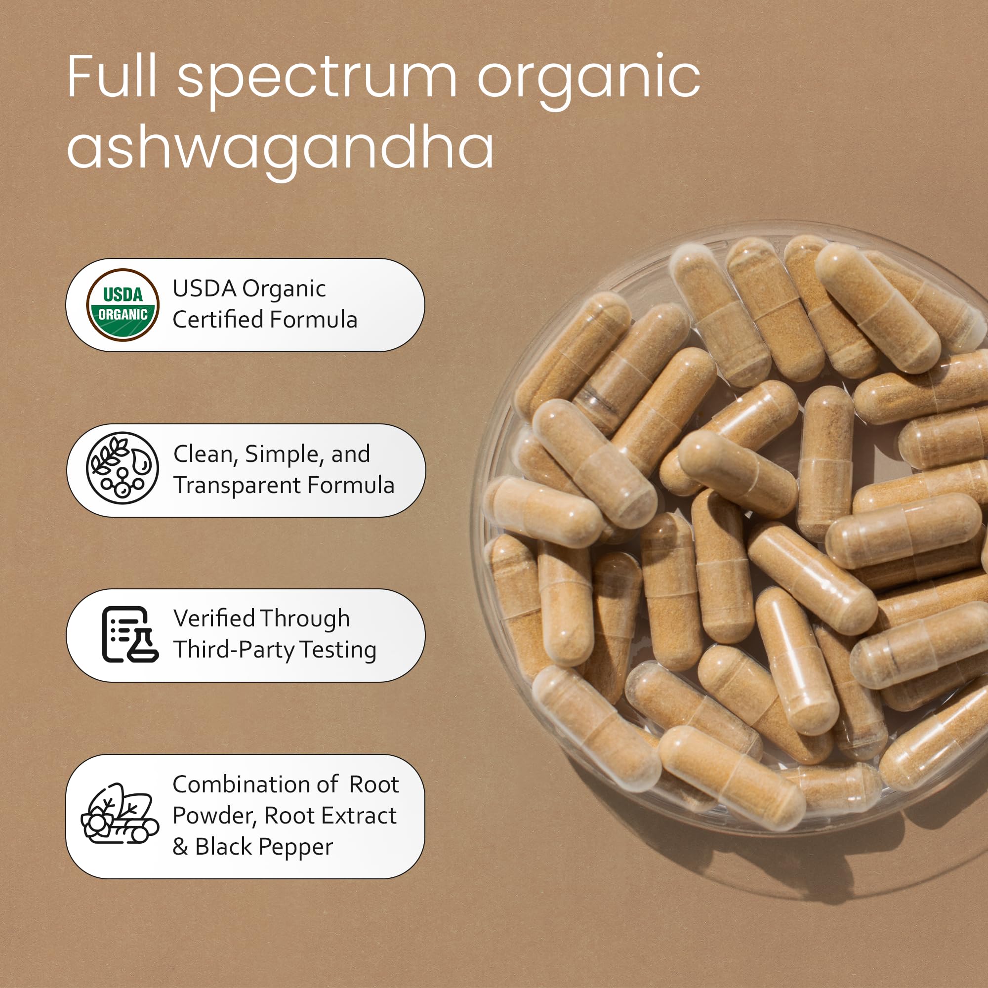 NaturaLife Labs Ashwagandha extract label shows strengths and serving info.