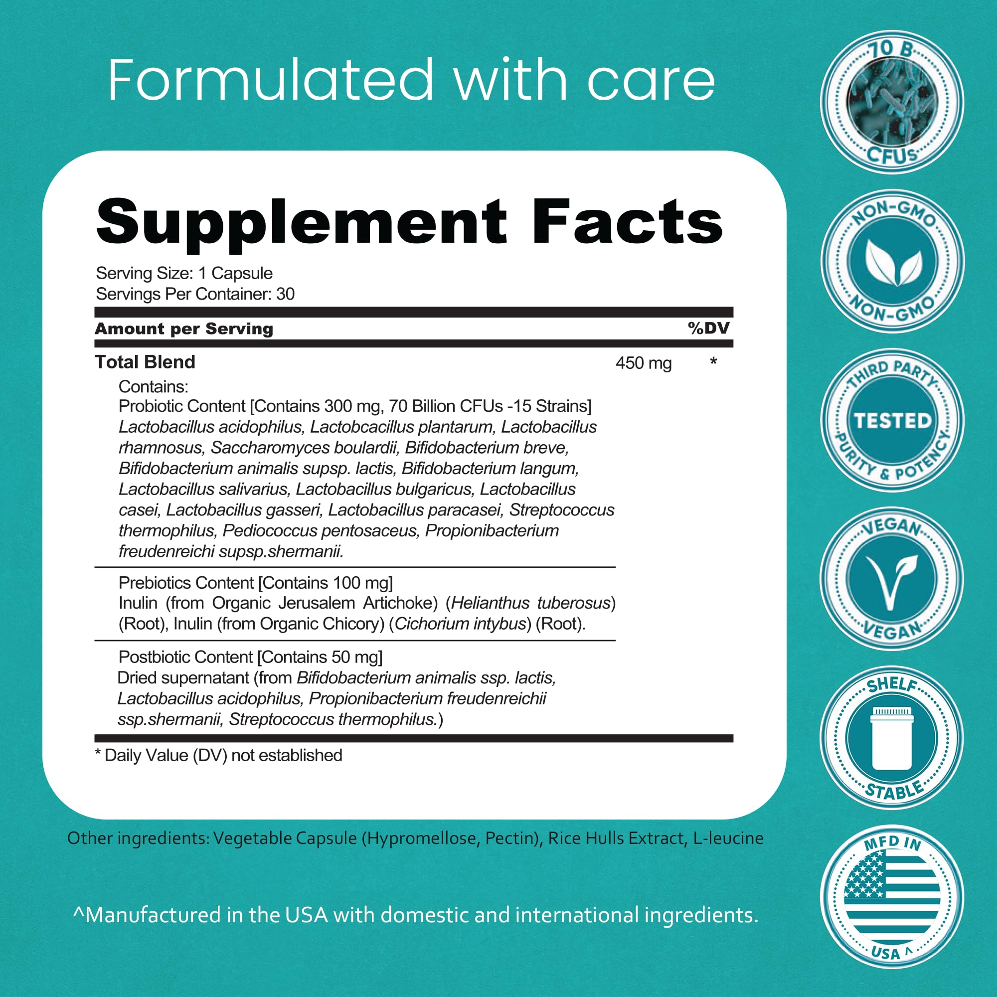 NaturaLife Labs Probiotics label highlights 15 strains and potency