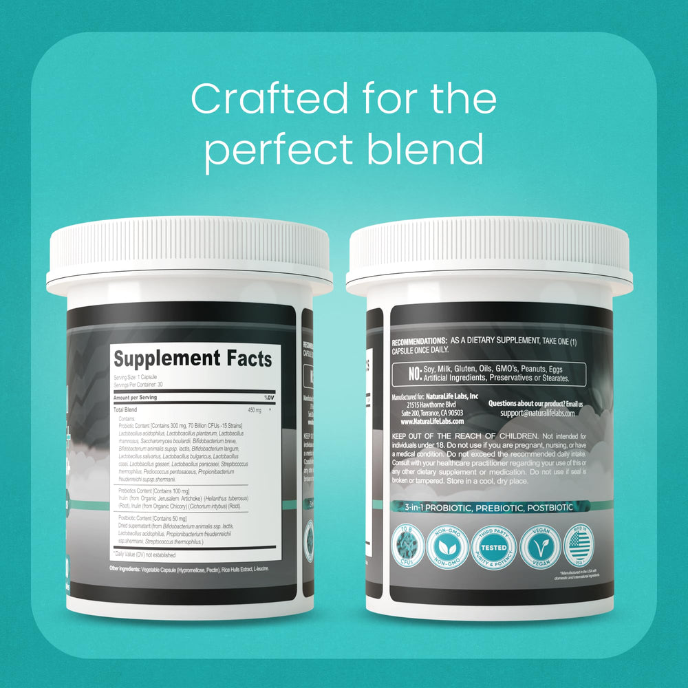 NaturaLife Labs eco-friendly packaging for probiotics
