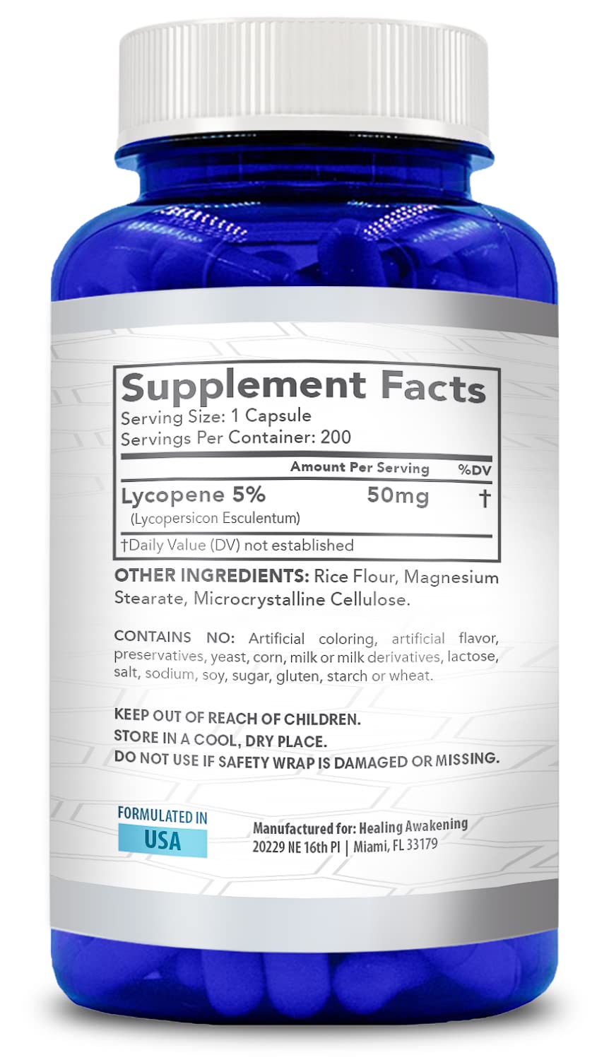 Naturally Derived Lycopene capsules arranged for convenient daily intake.