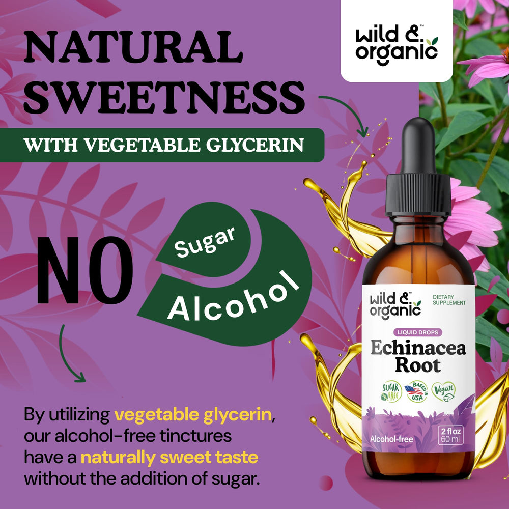 Wild & Organic naturally sweet echinacea tincture with no added sugar