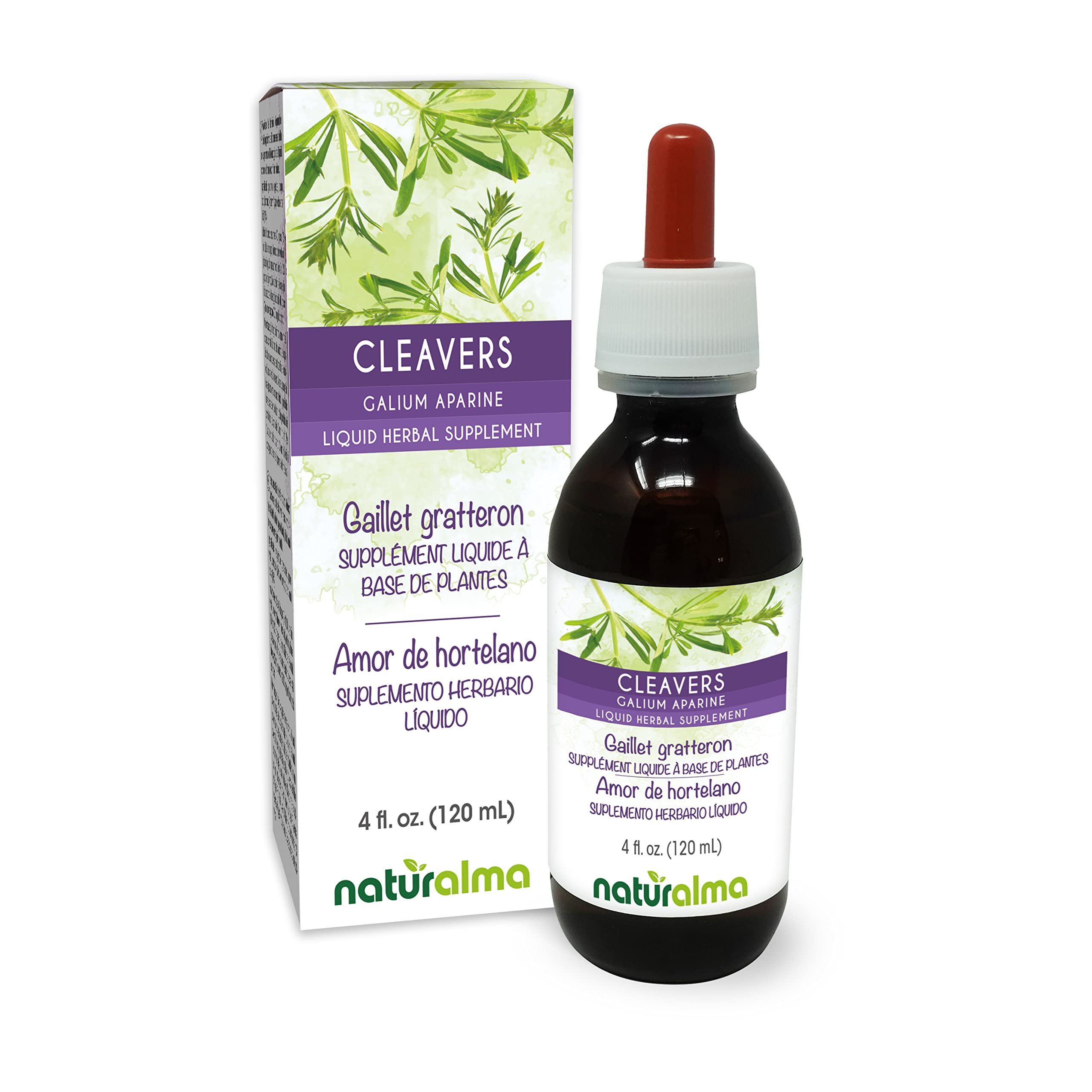 Naturalma Cleavers bottle with drops supports your daily herbal routine.
