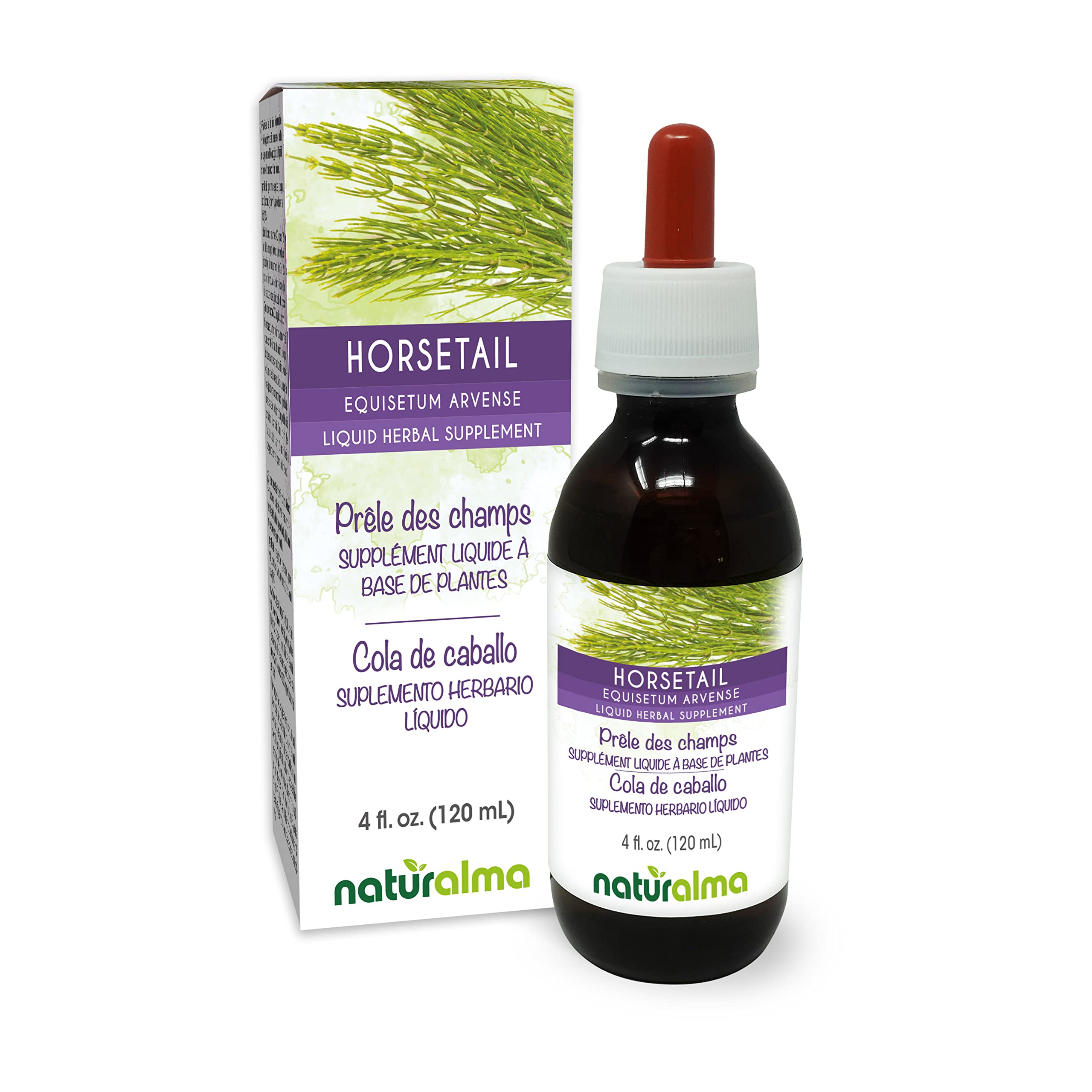 Naturalma Horsetail bottle 4oz shows the herbal tincture for daily wellness