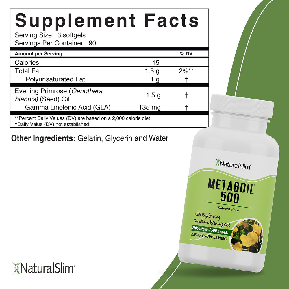 NaturalSlim Evening Primrose Oil capsules ready for daily metabolism support.