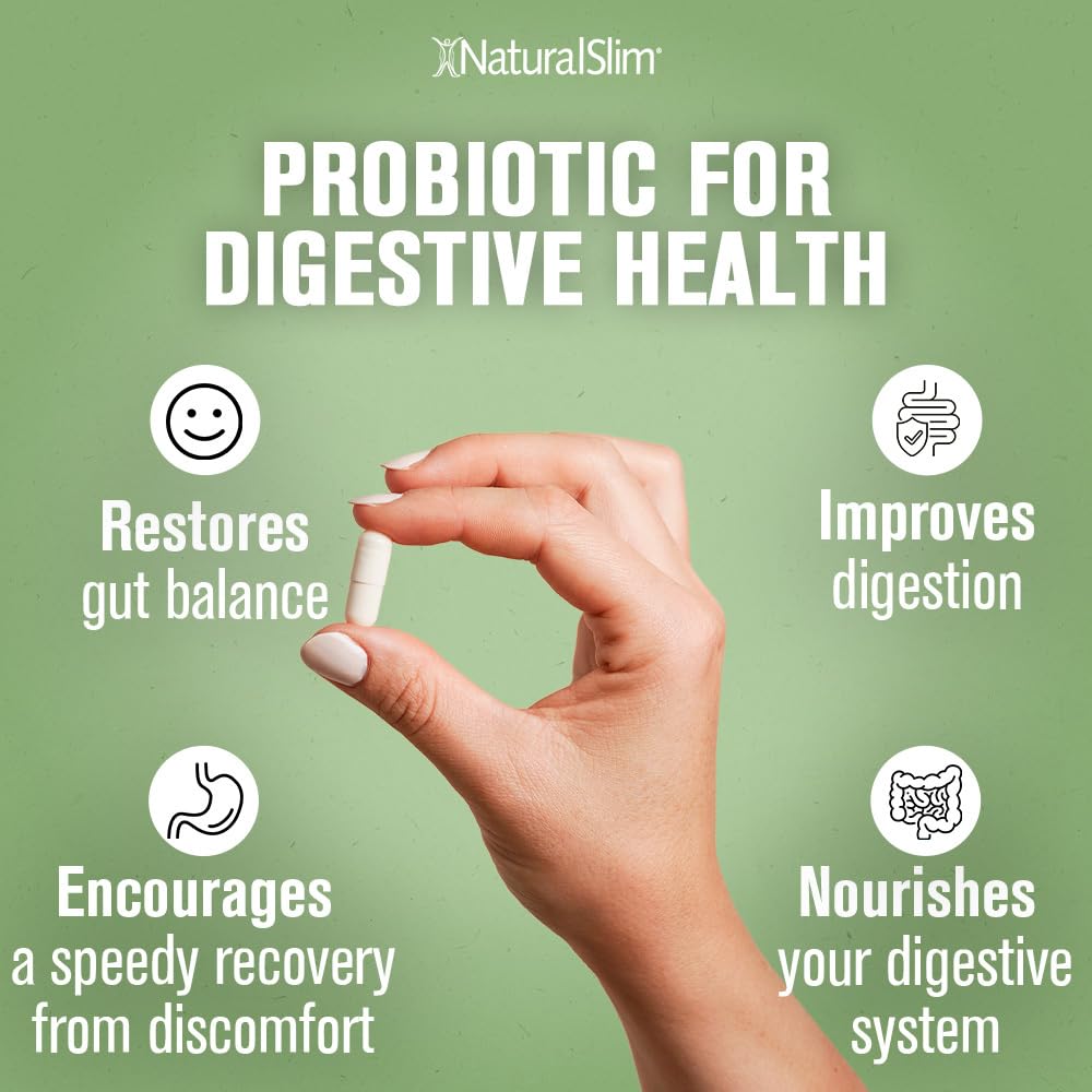 NaturalSlim Good Flora Probiotic – Gentle 15B CFU, 60 Veg Capsules for Digestive Health