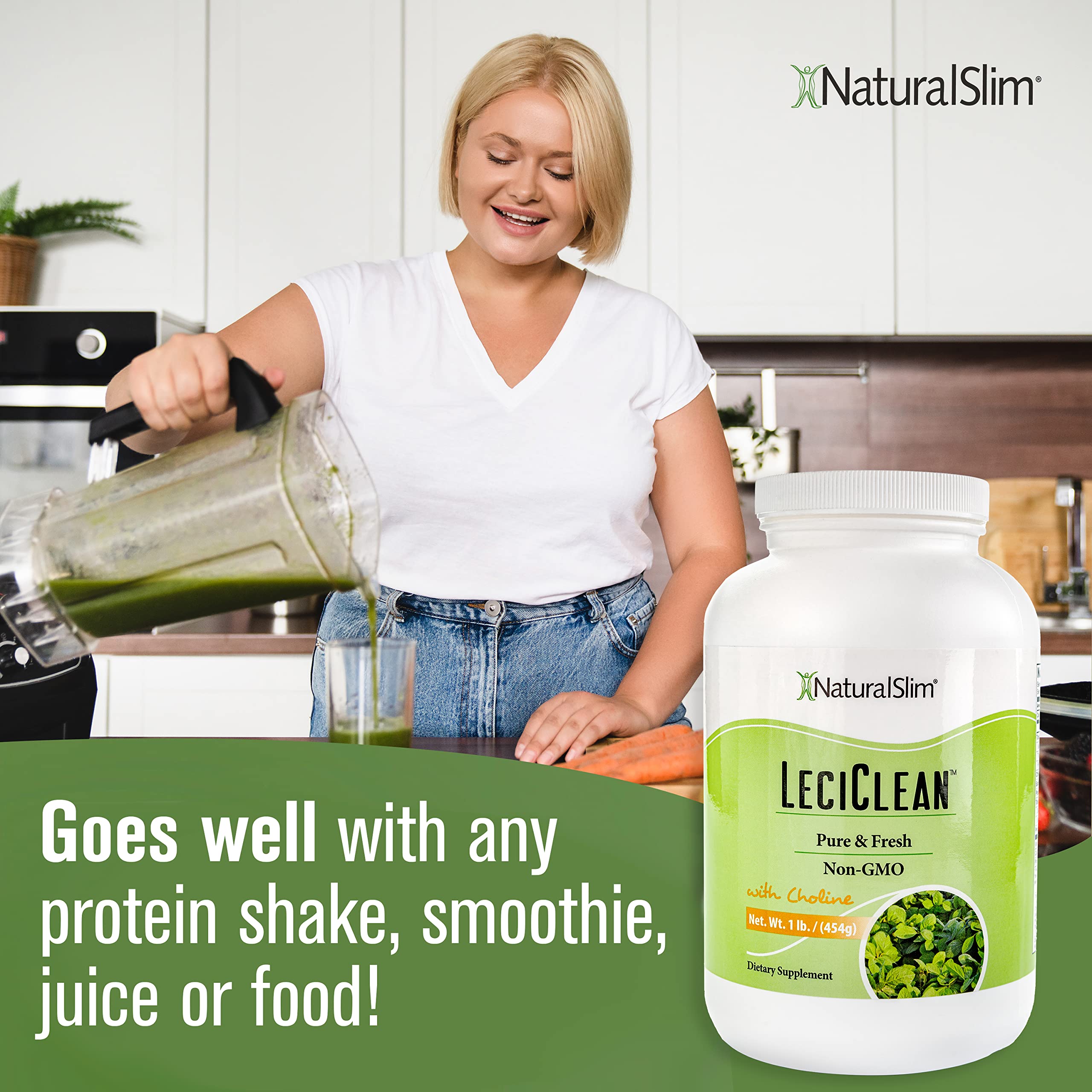 NaturalSlim 1 lb container on kitchen counter ready for daily use in recipes.