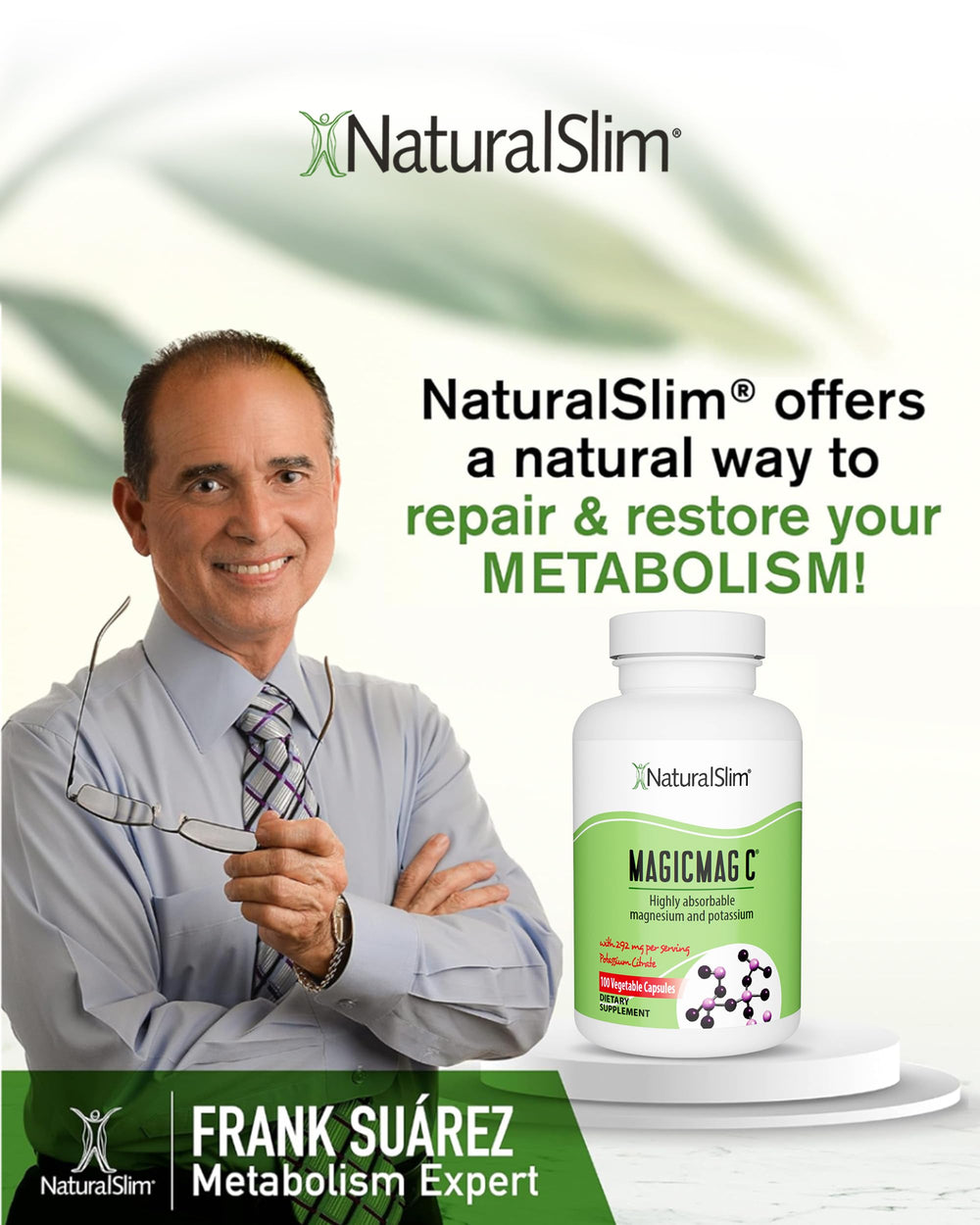 NaturalSlim MagicMag C label detail communicates electrolyte and nerve support.