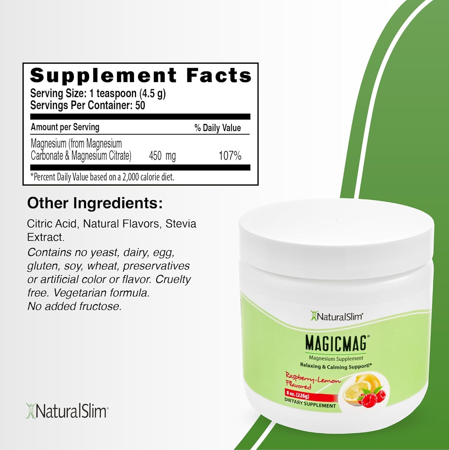 NaturalSlim MagicMag Raspberry Lemon glass ready to hydrate and support calm evenings.