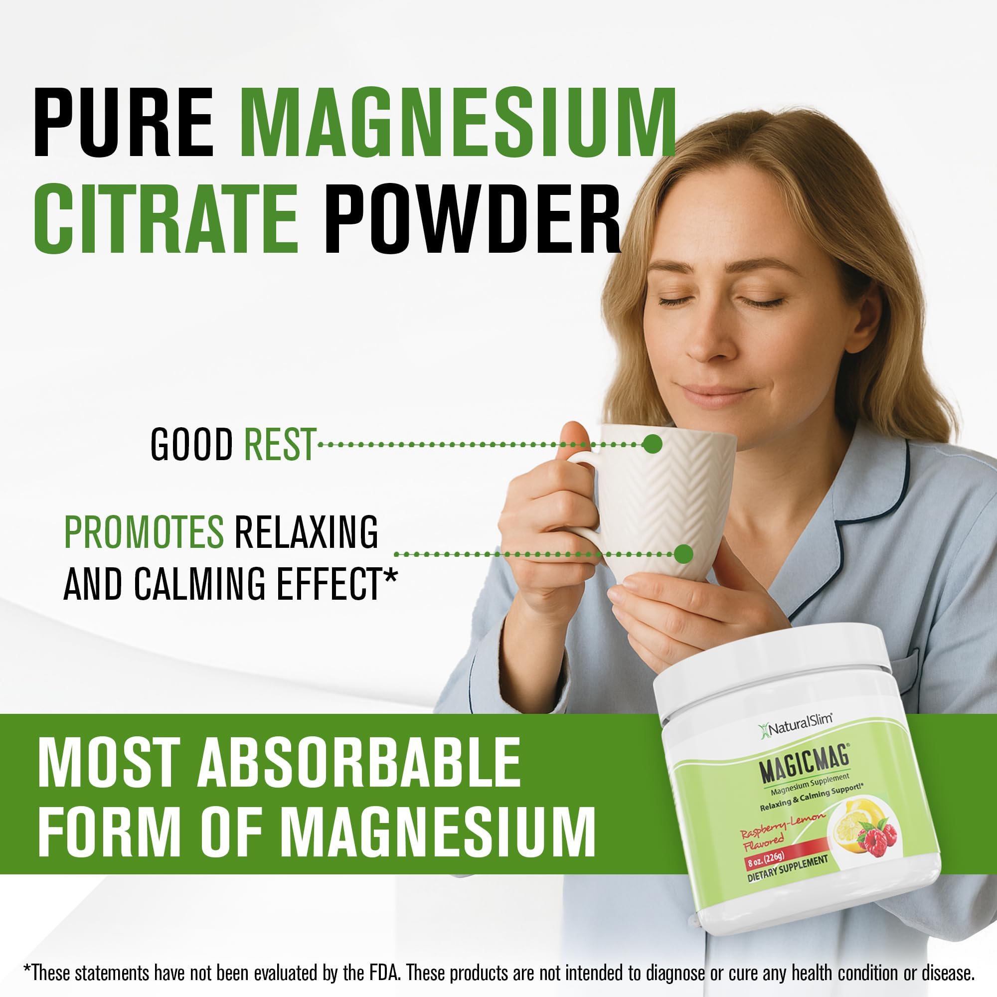 NaturalSlim MagicMag Raspberry Lemon scoop with powder for easy daily magnesium support.