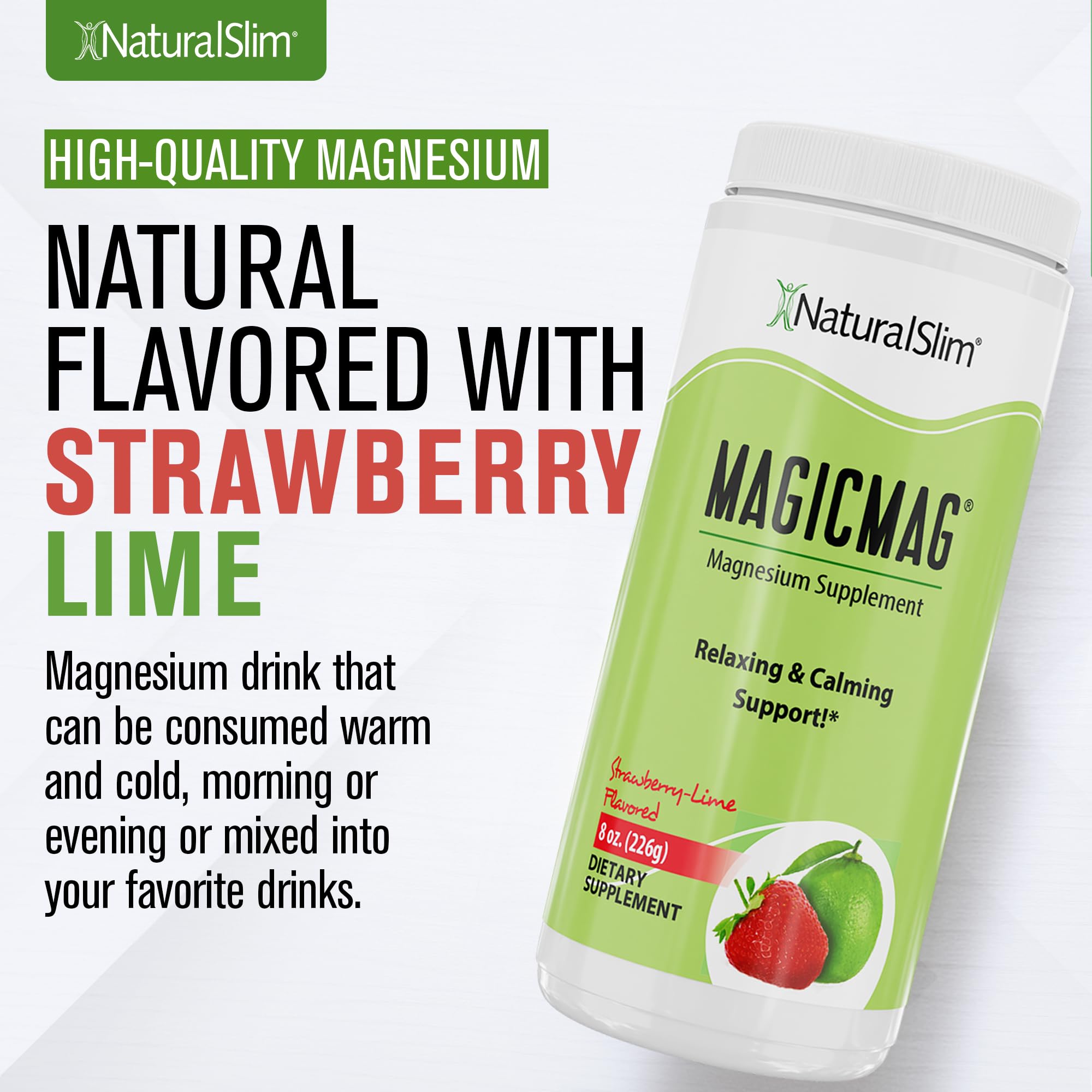 Strawberry lime MagicMag scoop with no added sugar for daily enjoyment.