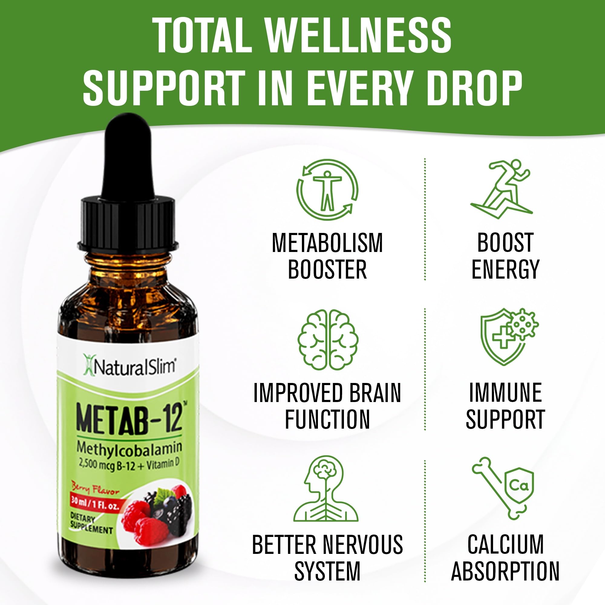 NaturalSlim methylcobalamin 2500 mcg supports metabolism and nerve health.
