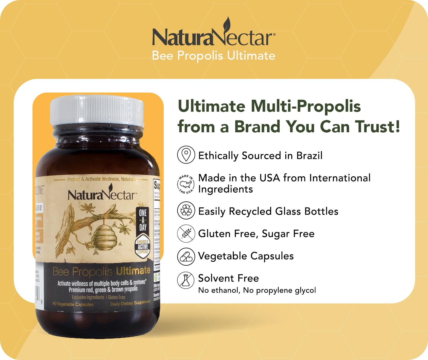 NaturaNectar capsules on table spill illustrates daily easy-use routine