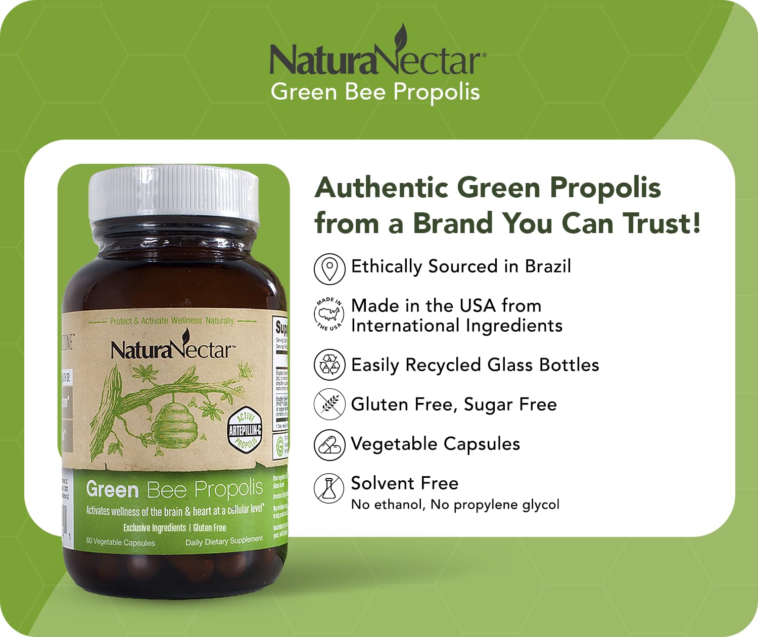 NaturaNectar Green Bee Propolis daily-use setup suggests easy routine integration.