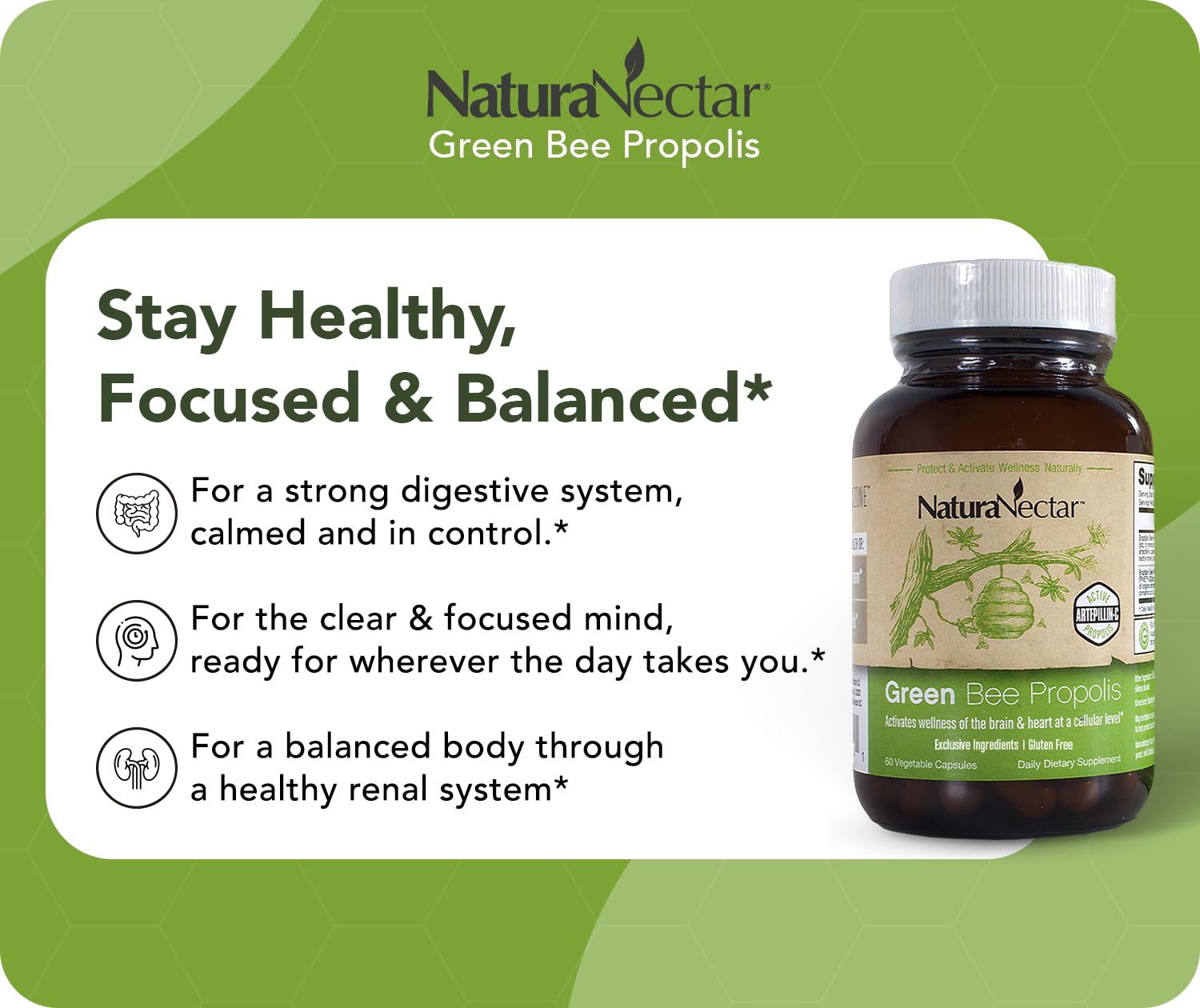 NaturaNectar Green Bee Propolis extraction purity image highlighting water-based extraction.