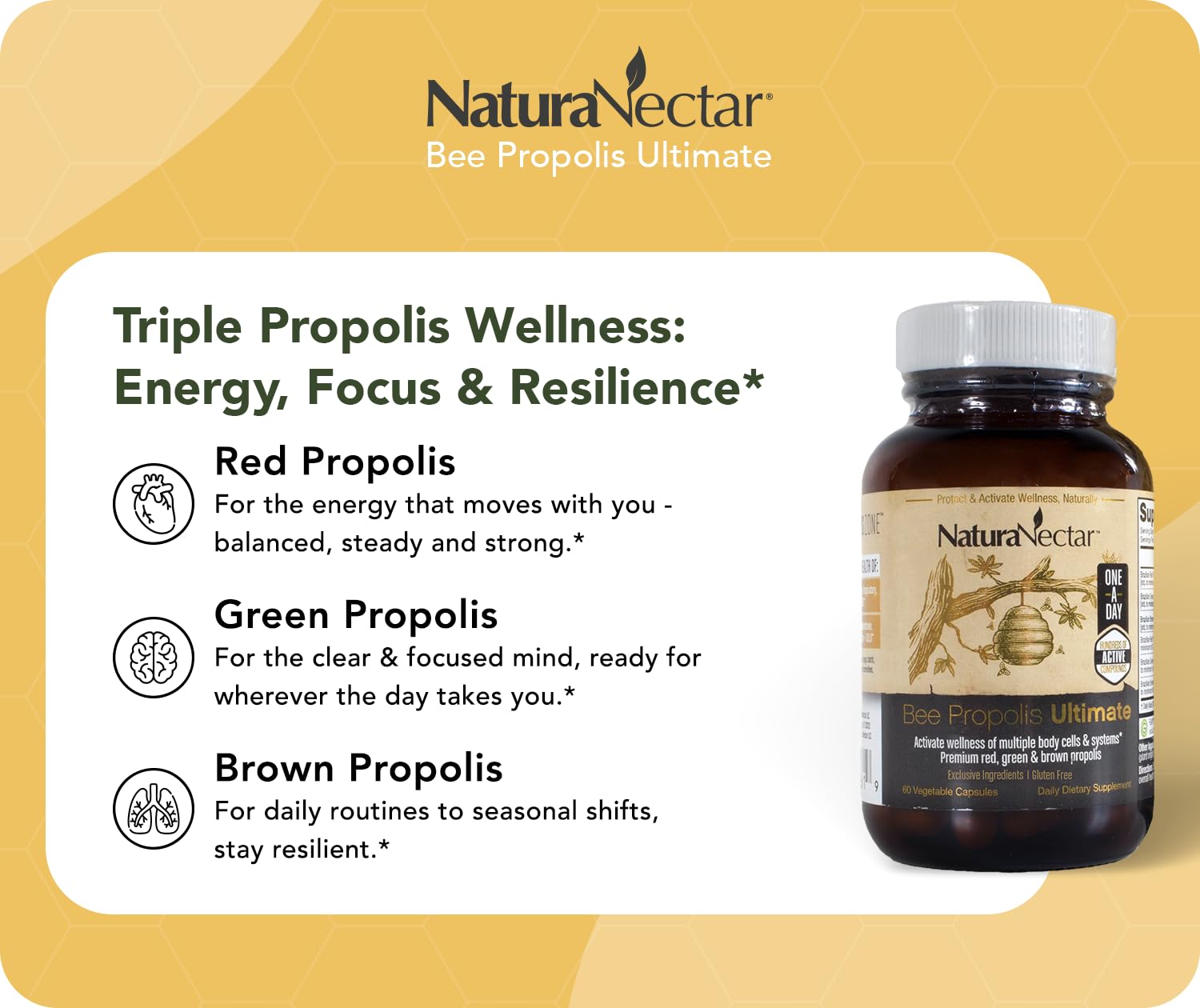 NaturaNectar packaging outer box showcases Brazilian propolis blend