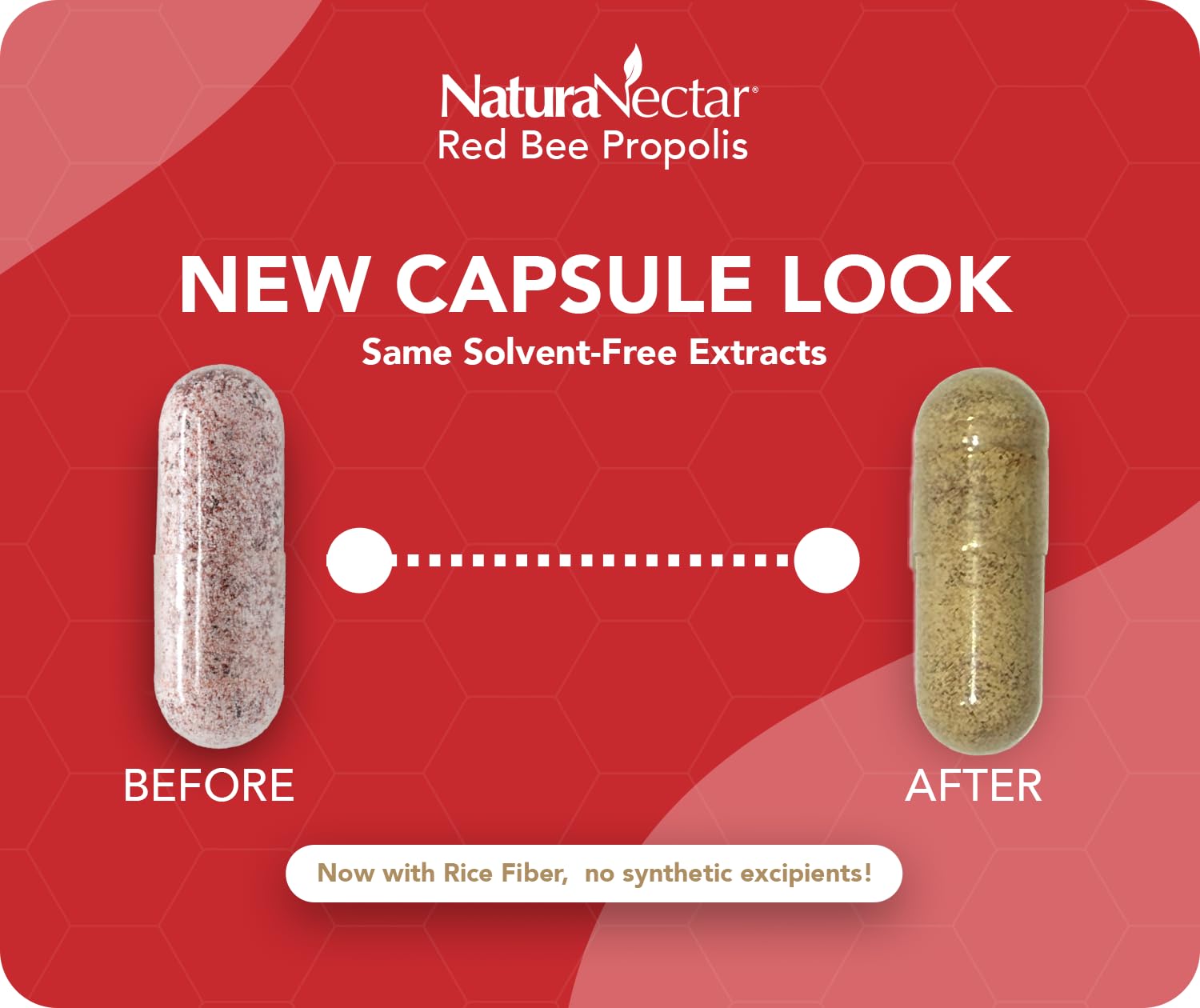 NaturaNectar Red Bee Propolis capsules gluten-free formula supports purity.