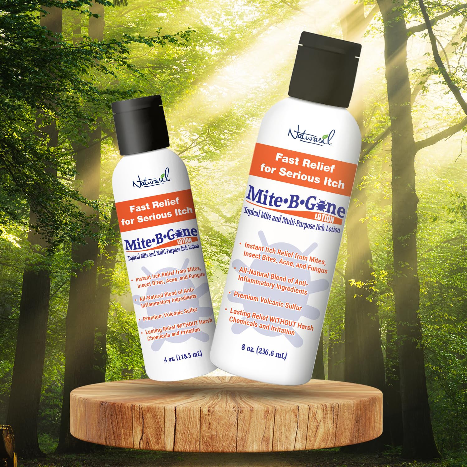 Naturasil Mite-B-Gone bottle back with ingredients and directions